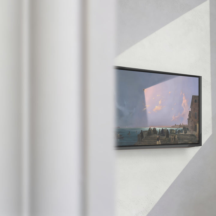 Format_Framed Canvas | The Eclipse of the Sun in Venice, July 6, 1842 by Ippolito Caffi — framed canvas video mockup