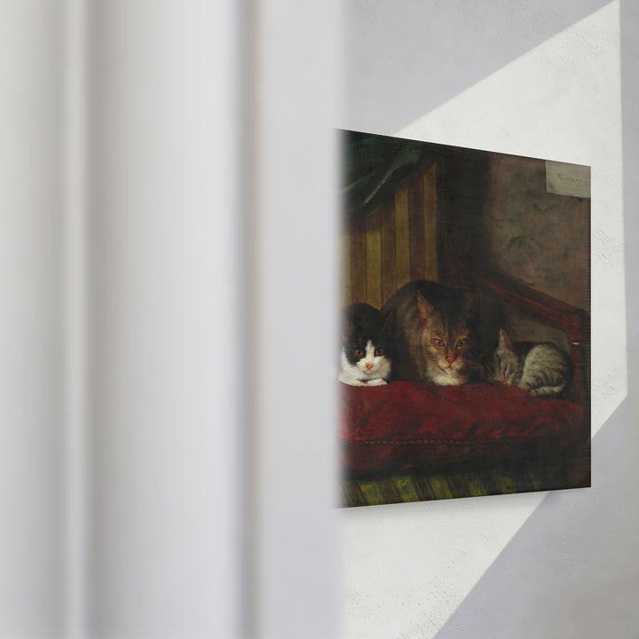 Format_Gallery Canvas | Cat with Kittens by Adolf von Becker — gallery wrapped canvas video mockup