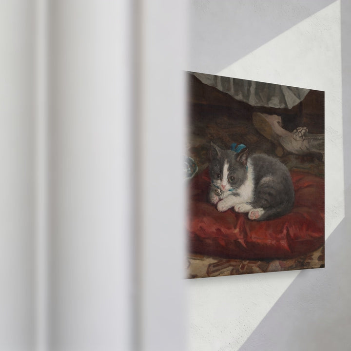 Format_Gallery Canvas | The Cat on the Pillow by Adolf von Becker — gallery wrapped canvas video mockup