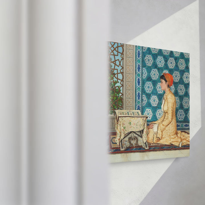 Format_Gallery Canvas | Young Woman Reading by Osman Hamdi Bey — gallery wrapped canvas video mockup