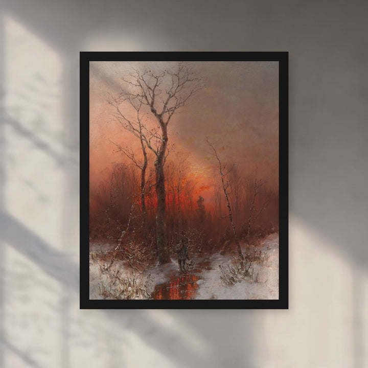 Format_Framed Art Print | Returning Home at Sunset by Désiré Thomassin — Black Classic frame, room motion