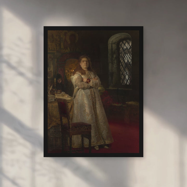 Format_Framed Art Print | Tsarevna Sophia in the Novodevichy Convent by Ilya Repin — Black Classic frame, room motion