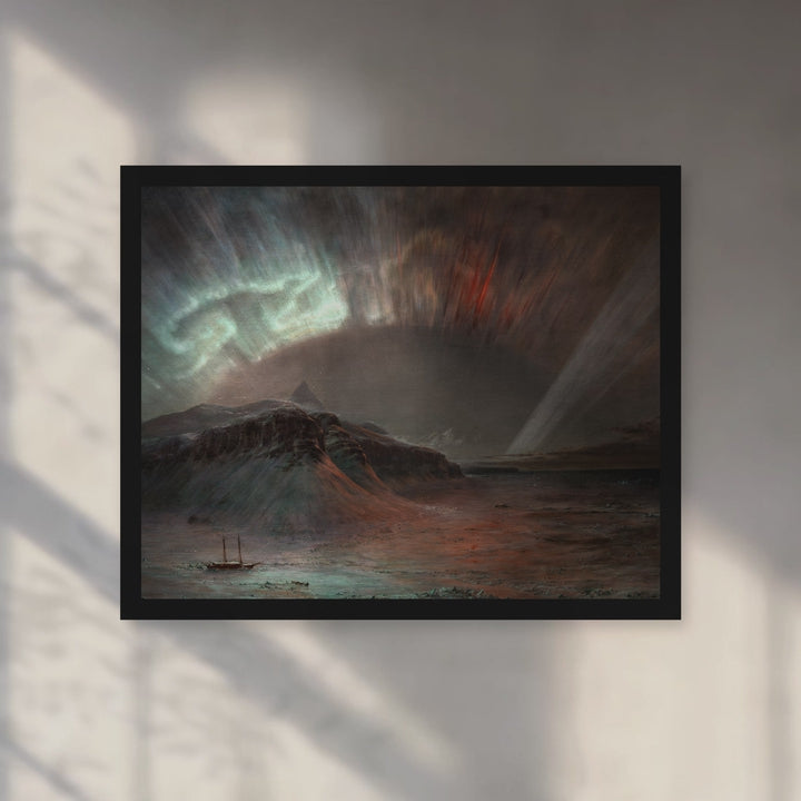 Format_Framed Art Print | Aurora Borealis by Frederic Edwin Church — Black Classic frame, room motion