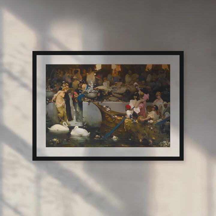Format_Matted Fine Art Print | Roman Orgy by Wilhelm Kotarbiński - Black Classic frame with Snow white mat, room