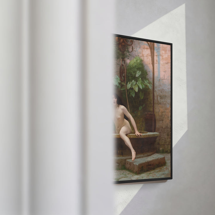 Format_Framed Canvas | Truth Coming Out of Her Well to Shame Mankind by Jean-Léon Gérôme — framed canvas video mockup