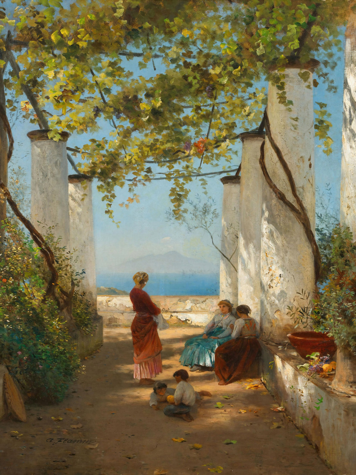 Terrasse der Villa San Michele auf Capri by Albert Flamm
