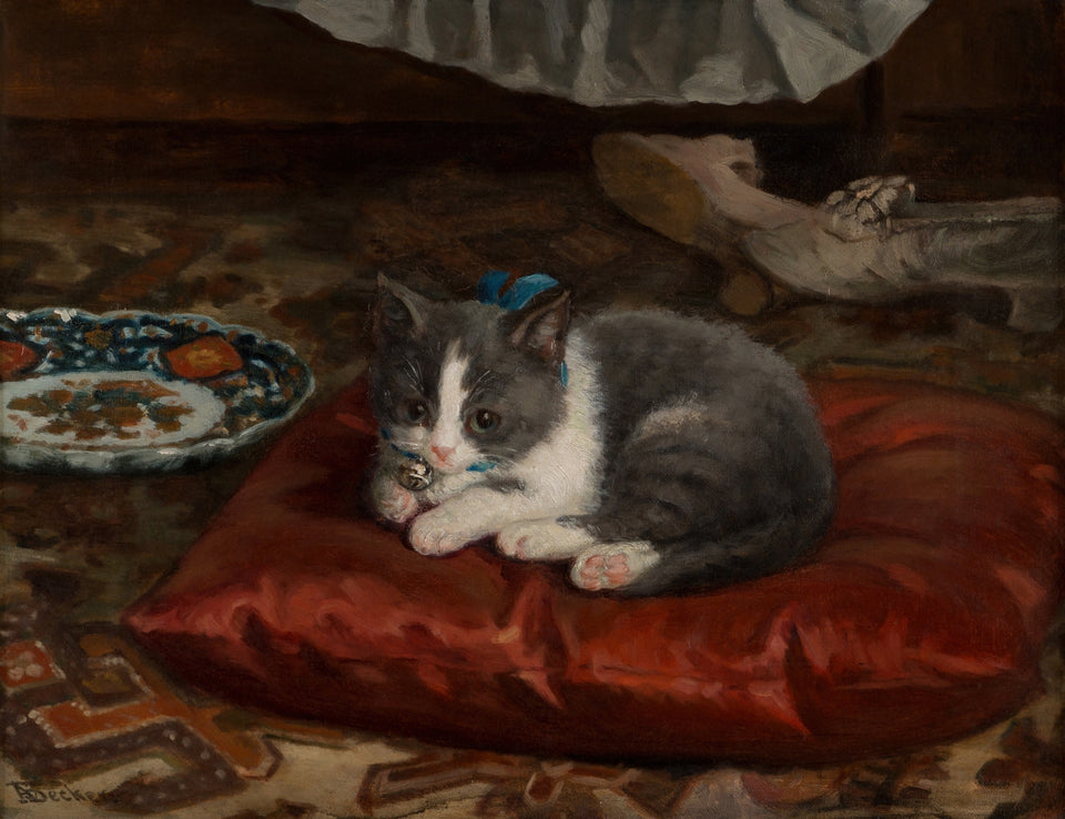 The Cat on the Pillow by Adolf von Becker