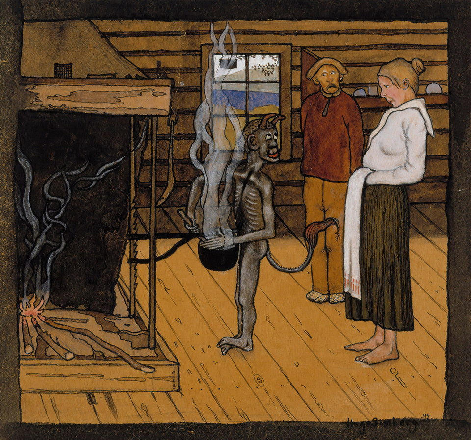 The Poor Devil by the Fire by Hugo Simberg