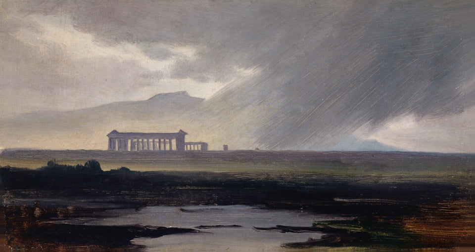 The Temples at Paestum in the Rain by Johann Jakob Frey