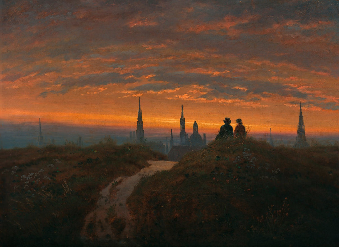 View of Dresden at Sunset by Carl Gustav Carus, the whole painting
