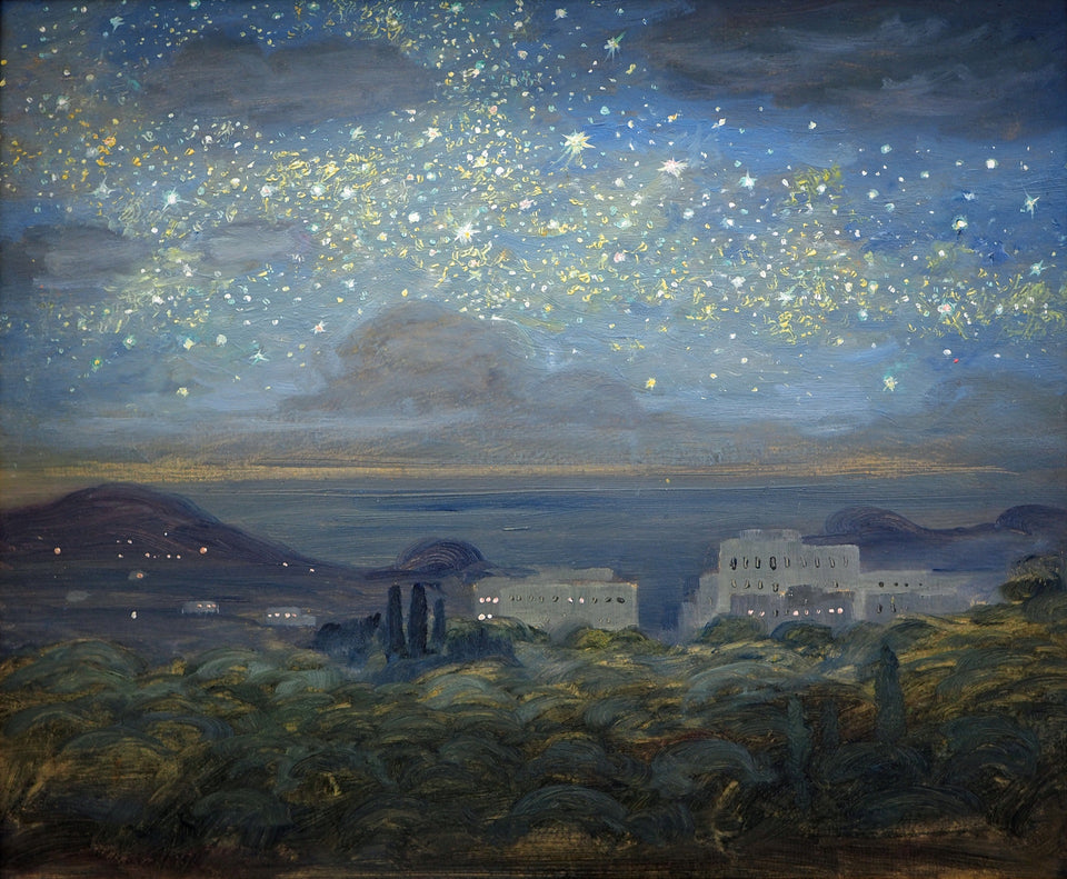 View of Palermo at Night by Albert König