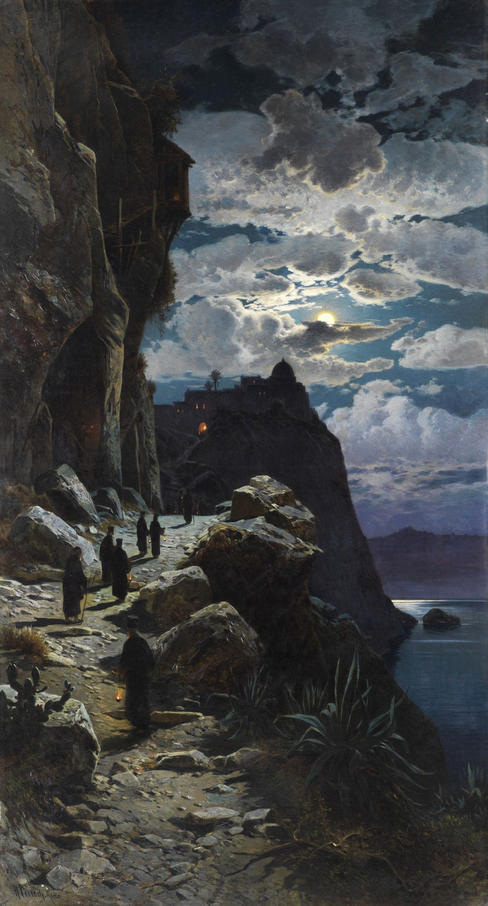 Walk of Monks to Mount Athos Monastery by Hermann David Salomon Corrodi